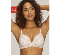 Bralette-BH JETTE "BH ohne Bügel, bügelloser BH, Schalen-BH, Spitzen-BH", Damen, Gr. 80, Cup D, beige (creme), Obermaterial: 49% Polyamid, 44% Polyester, 7% Elasthan, BHs, als Dessous-Set kombinierbar