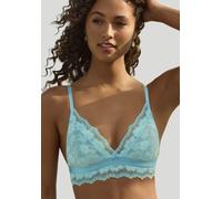 Bralette-BH LASCANA, Damen, Gr. 36, N-Gr, blau (türkis), Spitze, Obermaterial: 86% Polyamid, 10% Elasthan, 4% Polyester, BHs, ohne Bügel aus elastischer Jacquardspitze, sexy Dessous (10210762-36) türk