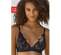 Bralette-BH LASCANA "Marla", Damen, Gr. 70, Cup D, schwarz, Spitze, Obermaterial: 91% Polyamid, 9% Elasthan, BHs, ohne Bügel aus einzigartiger Spitze, Dessous (78304161-70) schwarz