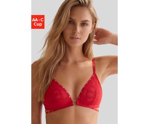 Bralette-BH "Luna", Damen, Gr. 75, Cup C, rot, Spitze, Obermaterial: 84% Polyamid, 16% Elasthan, PETITE FLEUR GOLD BY LASCANA, BHs, ohne Bügel, im Nieten- und Bänder-Look, sexy Dessous, Reizwäsche (74