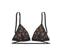Bralette-BH "Luna", Damen, Gr. 75, Cup C, schwarz (schwarz, toffee), Spitze, Obermaterial: 84% Polyamid, 16% Elasthan, PETITE FLEUR GOLD BY LASCANA, BHs, ohne Bügel, im Nieten- und Bänder-Look, sexy D