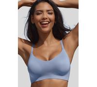 Bralette-BH NUANCE BY LASCANA "BH ohne Bügel, Push-up-BH, Bralette", Damen, Gr. M (40), N-Gr, blau (himmelblau), Microtouch, Obermaterial: 82% Polyamid, 18% Elasthan, Basic, BHs, SEAMLESS, bequemer BH