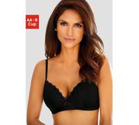 Bralette-BH NUANCE BY LASCANA, Damen, Gr. 70, Cup A, schwarz, Spitze, Obermaterial: 60% Polyamid, 35% Polyester, 5% Elasthan, BHs BH Spitzenwäsche Spitzen-BH Bralette Triangel-BH Bügelloser-BH, ohne B