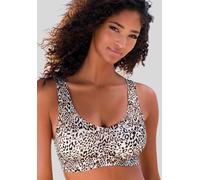 Bralette-BH NUANCE, Damen, Gr. M (40/42), N-Gr, braun (leo bedruckt), Microtouch, Obermaterial: 82% Polyamid, 18% Elasthan, Basic, BHs, SEAMLESS, ohne Bügel mit herausnehmbaren Kissen, bequemer BH (99