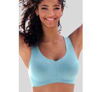 Bralette-BH NUANCE BY LASCANA, Damen, Gr. XS (32/34), N-Gr, blau, Microtouch, Obermaterial: 82% Polyamid, 18% Elasthan, Basic, BHs, SEAMLESS, ohne Bügel mit herausnehmbaren Kissen, bequemer BH, Topsel