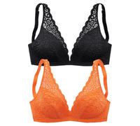 PETITE FLEUR BY LASCANA Bralette-BH Damen orange+schwarz Gr.90B