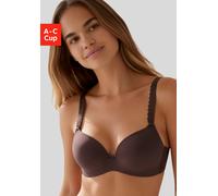 Bralette-BH S.OLIVER "Camille", Damen, Gr. 75, Cup B, braun (schokolade), Microtouch, Obermaterial: 69% Polyamid, 19% Polyester, 12% Elasthan, BHs, ohne Bügel, mit verzierten Trägern (68471417-75) sch