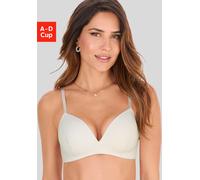 Bralette-BH S.OLIVER "Fabienne", Damen, Gr. 80, Cup A, beige (creme), Spitze, Obermaterial: 46% Polyamid, 43% Polyester, 11% Elasthan, BHs, ohne Bügel aus graphischer Spitze, Dessous (48011635-80) cre