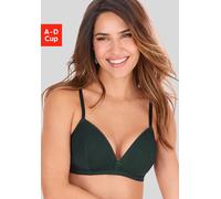 Bralette-BH S.OLIVER "Fabienne", Damen, Gr. 80, Cup A, grün (tannengrün), Spitze, Obermaterial: 46% Polyamid, 43% Polyester, 11% Elasthan, BHs, ohne Bügel aus graphischer Spitze, Dessous (24980113-80)