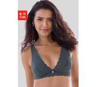 Bralette-BH VIVANCE, Damen, Gr. 75, Cup D, grün (khaki), Spitze, Obermaterial: 92% Polyamid, 8% Elasthan, BHs, ohne Bügel im High-Apex-Design, sexy Dessous (74198453-75) khaki
