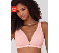 Bralette-BH VIVANCE, Damen, Gr. 80, Cup C, rosa (rosé), Spitze, Obermaterial: 92% Polyamid, 8% Elasthan, BHs, ohne Bügel im High-Apex-Design, sexy Dessous (26273800-80) rosé