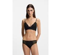 BOSS Triangel-BH aus Spitze mit plissiertem Mesh-Detail - Style TRIANGLE_BLOSSOM, 50556193 Schwarz XL