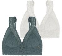 Bralette DORINA "Lana", Damen, Gr. M, N-Gr, grün (grün, ivory), Spitze, Obermaterial: 69% Polyamid, 23% Polyester, 8% Elasthan, BHs Bralette, ohne Bügel, florale Spitze, breites Unterbrustband (887558