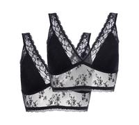 Bralette DORINA "Lana Essential Lace", Damen, Gr. XXL, N-Gr, schwarz, schwarz, Spitze, Obermaterial: 90% Polyamid, 10% Elasthan, BHs Bralette, mit Spitze, bequem, weich, breite Träger, leicht transpar