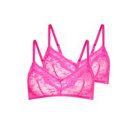 Bralette DORINA "Origins", Damen, Gr. L, N-Gr, rosa (pink, pink), Spitze, Obermaterial: 87% Polyamid, 13% Elasthan, BHs Bralette, durchgehende Spitze mit Spitzenbesatz an den Körbchen, ohne Bügel (505
