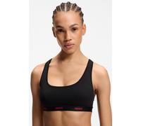 Bralette HUGO UNDERWEAR, Damen, Gr. XS, N-Gr, schwarz, Jersey, Obermaterial: 93% Baumwolle, 7% Elasthan, Basic, körpernah, BHs Bralette, Ringerrücken, Unterbrustband mit Logoschriftzug (50186413-XS) s