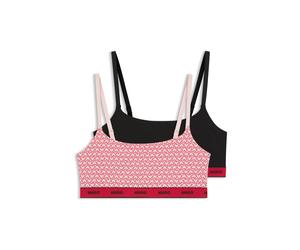Bralette HUGO UNDERWEAR "TWIN BRALETTE DESIGN", Damen, Gr. L, N-Gr, open pink 695, Jersey, Obermaterial: 95% Baumwolle, 5% Elasthan, BHs Bralette, ohne Verschluss, ohne Polsterung (17737600-L) open pi