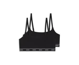 Bralette HUGO UNDERWEAR "TWIN BRALETTE DESIGN", Damen, Gr. M, N-Gr, open miscellaneous 972, Jersey, Obermaterial: 95% Baumwolle, 5% Elasthan, BHs Bralette, ohne Verschluss, ohne Polsterung (51144249-M
