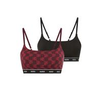 Bralette HUGO UNDERWEAR "TWIN BRALETTE DESIGN", Damen, Gr. M, N-Gr, open rot 641, Jersey, Obermaterial: 95% Baumwolle, 5% Elasthan, BHs Bralette, ohne Verschluss, ohne Polsterung (19362109-M) open rot