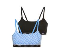 Bralette HUGO UNDERWEAR "TWIN BRALETTE DESIGN", Damen, Gr. XXL, N-Gr, blau (open blau 461), Jersey, Obermaterial: 95% Baumwolle, 5% Elasthan, BHs Bralette, ohne Verschluss, ohne Polsterung (30841706-X