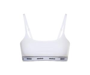 Bralette HUGO UNDERWEAR "TWIN BRALETTE STRIPE", Damen, Gr. XL, N-Gr, weiß 125, Jersey, Obermaterial: 95% Baumwolle, 5% Elasthan, BHs Bralette, ungepolstert (23872815-XL) weiß 125