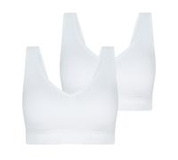 Bralette JOCKEY "Back Smoothing Seamfree", Damen, Gr. M, N-Gr, weiß (weiß melange), Jersey, Obermaterial: 65% Polyamid, 28% Polyester, 7% Elasthan, unifarben, BHs Bralette, weiche, eingenähte, drahtlo