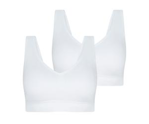 Bralette JOCKEY "Back Smoothing Seamfree", Damen, Gr. XL, N-Gr, weiß (weiß melange), Jersey, Obermaterial: 65% Polyamid, 28% Polyester, 7% Elasthan, unifarben, BHs Bralette, weiche, eingenähte, drahtl