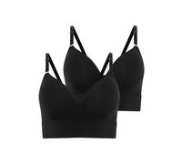 Bralette JOCKEY "Seamfree Comfort", Damen, Gr. XXL, N-Gr, schwarz, Jersey, Obermaterial: 80% Viskose, 18% Polyamid, 2% Elasthan, unifarben, BHs Bralette, tiefer V-Ausschnitt, schmale Träger, ohne Seit