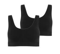 Bralette JOCKEY "Seamfree Stretch", Damen, Gr. S, N-Gr, schwarz, Jersey, Obermaterial: 91% Polyamid, 9% Elasthan, unifarben, BHs Bralette, Rundhals, breite Träger, ohne Seitennähte (31382741-S) schwar