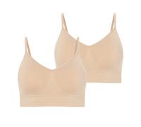 Bralette JOCKEY "Seamfree Stretch", Damen, Gr. XL, N-Gr, beige (light), Jersey, Obermaterial: 91% Polyamid, 9% Elasthan, unifarben, Basic, BHs Bralette, Ohne Seitennähte, Breites Unterbrustband, V-Aus