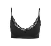 Bralette ONLY "ONLVICKY LACE SCOOP NECK BRALETTE ACC", Damen, Gr. M, N-Gr, schwarz, Jersey, Obermaterial: 90% Polyamid, 10% Elasthan, unifarben, körpernah, BHs Bralette, Materialmix (15325633-M) schwa