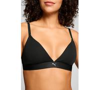 Bralette PUMA "PUMA WOMEN COTTON TRIANGLE BRALETTE 1P", Damen, Gr. XS, N-Gr, schwarz, Jersey, Obermaterial: 88% Baumwolle, 12% Elasthan, BHs Bralette, herausnehmbare gepolsterte Cups für anpassungsfäh