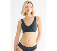 Bralette SLOGGI "ZERO Feel 2.0", Damen, Gr. XL, N-Gr, schwarz combination, Single Jersey, Obermaterial: 76% Polyamid, 24% Elasthan, BHs, nahtlos, unsichtbar, V-Ausschnitt, herausnehmbare Pads (3066756