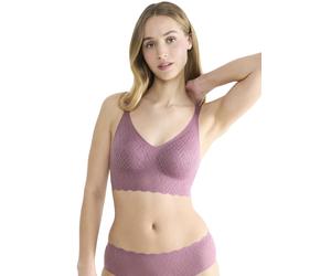 Bralette SLOGGI "ZERO Feel Bliss Bralette", Damen, Gr. L, N-Gr, rosa (lila clover), Spitze, Obermaterial: 76% Polyamid, 24% Elasthan, BHs Bralette, unsichtbar mit Spitzenoptik (61303127-L) lila clover