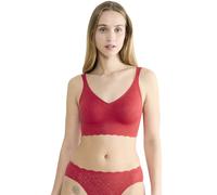 Bralette SLOGGI "ZERO Feel Bliss", Damen, Gr. XXL, N-Gr, rot (shanghai rot), Spitze, Obermaterial: 76% Polyamid, 24% Elasthan, BHs Bralette, nahtlos mit Spitzenoptik, V-Ausschnitt, herausnehmbare Pads