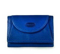Branco 105, Kleine Geldbörse / Mini Portemonnaie Größe XS aus Leder, für Damen und Herren, Azur-Blau