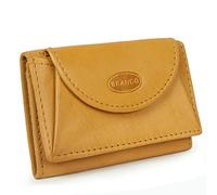 Branco 105, Kleine Geldbörse / Mini Portemonnaie Größe XS aus Leder, für Damen und Herren, Natur-Beige