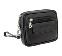 Branco Business Herren Damen Handgelenktasche Herrentasche Damentasche Tasche Gürteltasche Leder Schwarz