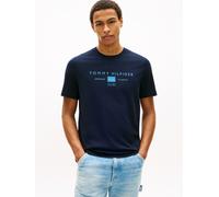 T-Shirt TOMMY HILFIGER "BRAND LOVE MONO STACK", Damen, Gr. L, desert sky, Single Jersey, Obermaterial: 100% Baumwolle, regular fit normal, Rundhals, Shirts T-Shirt, aus Jersey mit Logo (70521529-L) de