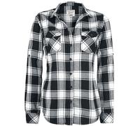 Brandit Amy Flanell Checkshirt Flanellhemd schwarz weiß in XL