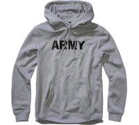 Kapuzensweatshirt BRANDIT "Brandit Army Hoody", Herren, Gr. 4XL, grau melange, 50% Polyester, 50% Baumwolle, bedruckt, Sweatshirts (16220247-4XL) grau melange