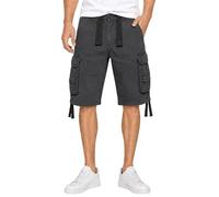 leichte Brandit Herren Shorts Reißverschluss Taschen mit Baumwolle Schwarz 3XL