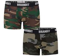 Brandit Boxer Shorts Logo 2 Pack, Farbe: Woodland+darkcamo, Größe: L