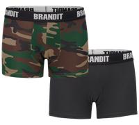 Brandit Boxer-Shorts Logo 2 Tasche Größe S Farbe Wald/Schwarz