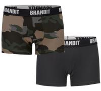 Brandit Herren Boxershorts Logo 2er Pack XL, Darkcamo-Black (166)