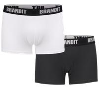 Brandit - Boxer Logo 2er Pack White/Black - Unterwäsche Weiß Onesize