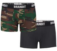 Brandit Boxershort Logo, 2er Pack, Woodland und Black, Größe XXL