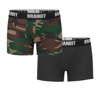 Brandit Boxershorts 2er Pack logo - Schwarz / S Herren
