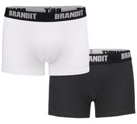 Brandit Boxershorts Logo 2er Pack in White+Black-S