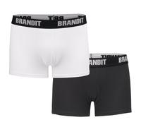 Brandit Boxershorts Logo 2er Pack weiß/schwarz, Größe M, Herren, Baumwolle